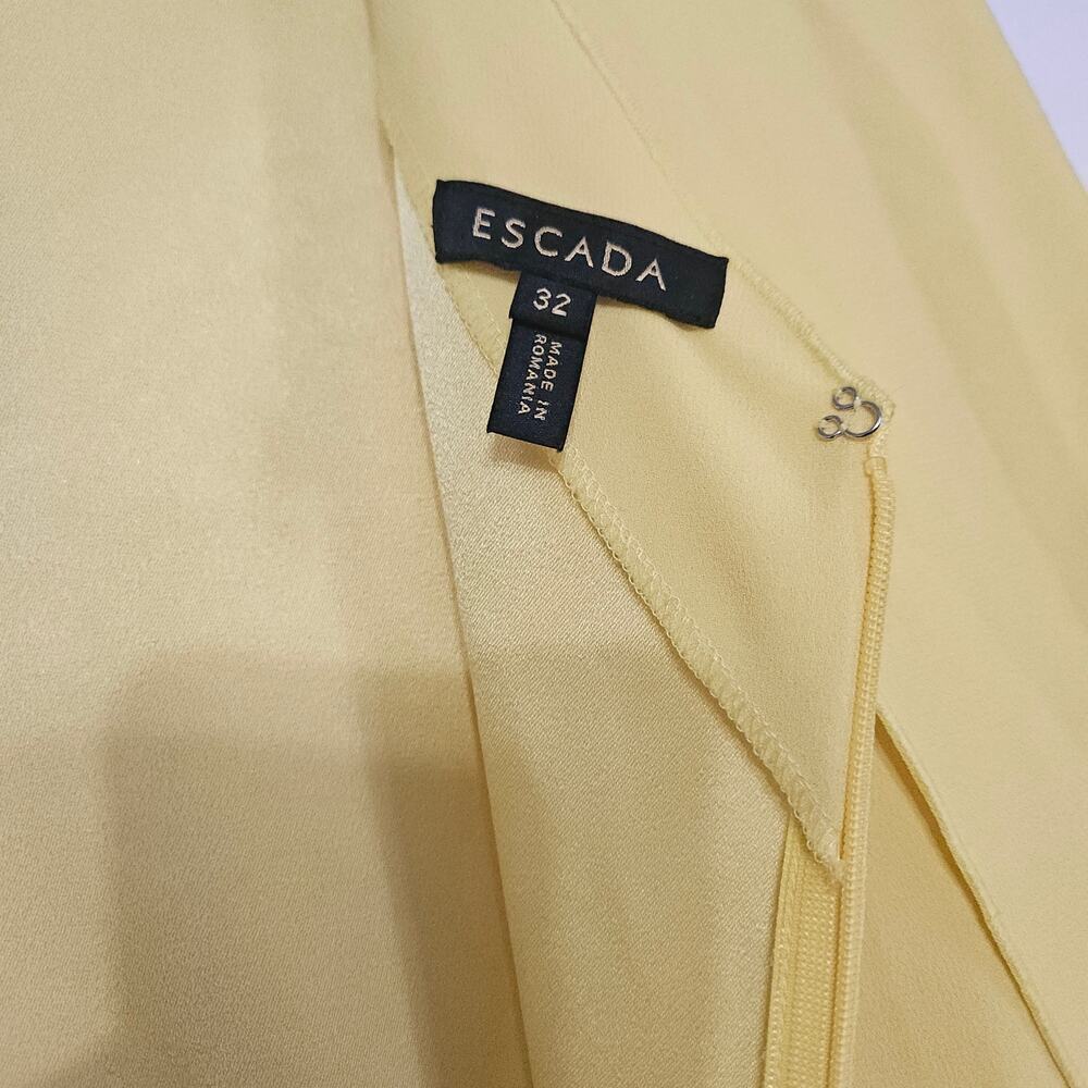 Escada Yellow Drape Front Layered Sleeveless Top Size 32 XS Womens Elegant - Picture 6 of 7